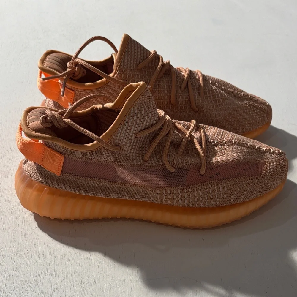 Yeezy Tan and Orange Men's Sneakers - Picture 3 of 7